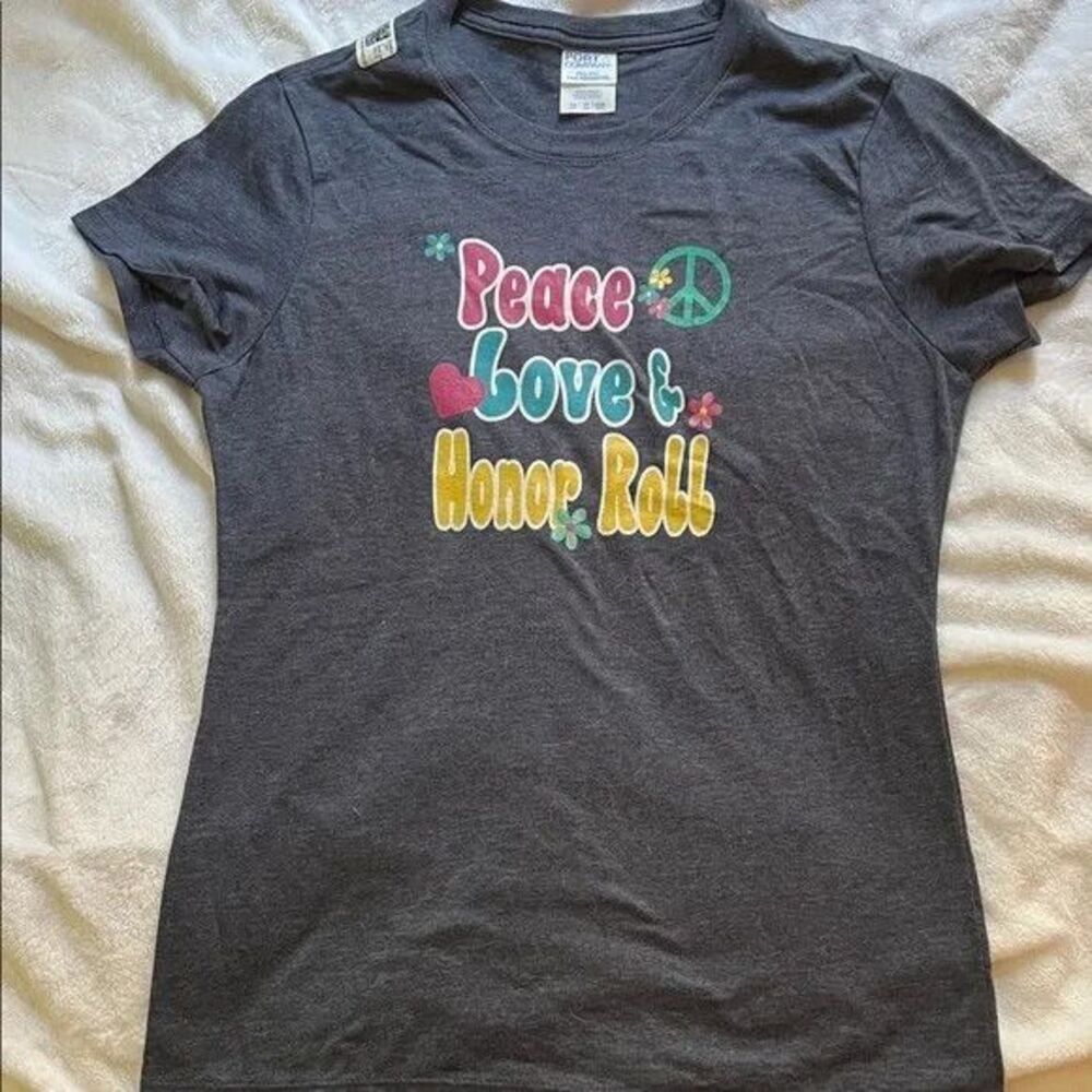 Peace, Love & Honor Roll Tee Shirt (Ladies XS)